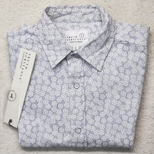 Truth Substance Common Sense  Printed Long Sleeve Button Down Shirt Mens Small